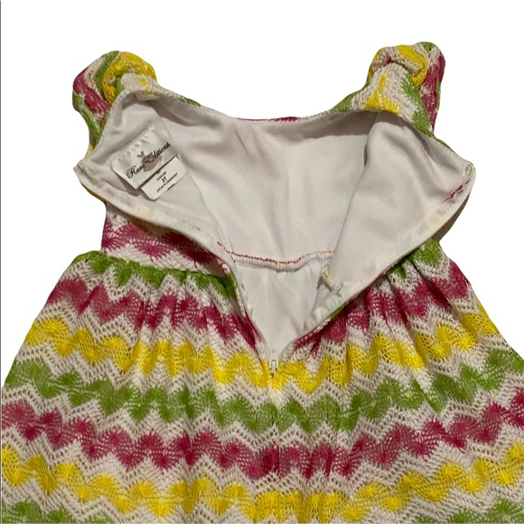 Rare Editions Girls Dress with Multi Colors of Spring and a Front Flower Size 2T - Picture 4 of 8
